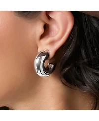Jessica Simpson Silver Chunky Hoop Earrings