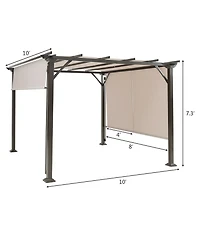 Gymax 10' X 10' Pergola Kit Metal Frame Gazebo &Canopy Cover Patio Furniture Shelter