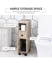kleankin Small Design Bedroom Ample Storage Space Sleek Wheel,