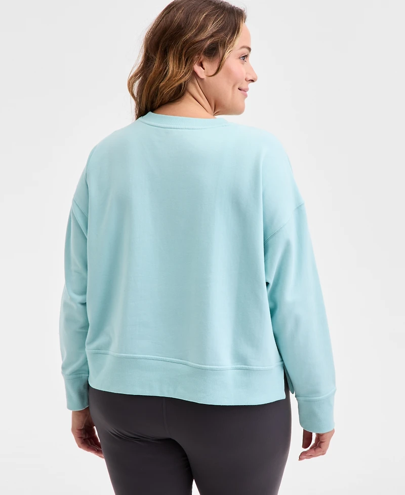 Id Ideology Plus Relaxed Crewneck Fleece Sweatshirt, Macy's Exclusive