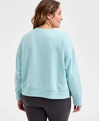 Id Ideology Plus Relaxed Crewneck Fleece Sweatshirt, Macy's Exclusive