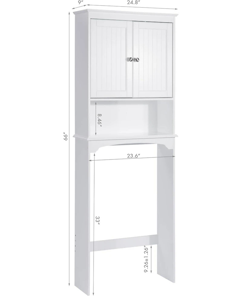 Vanirror Spirich Over-The-Bathroom Storage Cabinet Organizer for Bathroom, White