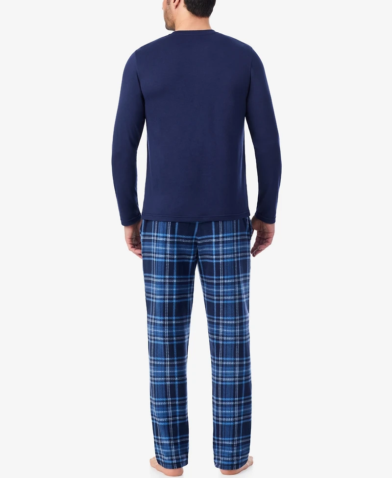 Cuddl Duds Men's Cabin Fleece Long Sleeve Pajama Set