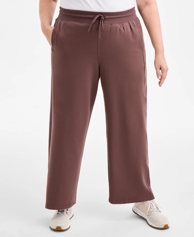 Id Ideology Plus Relaxed High-Rise Fleece Pants, Macy's Exclusive