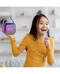 Contixo Mini Karaoke Machine with 2 Wireless Mics, Led Lights, Bluetooth Speaker