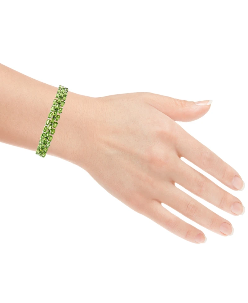 Tanzanite Oval-Cut Triple Row Bracelet (17-3/8 ct. t.w.) Sterling Silver (Also Available Peridot)