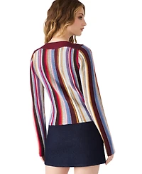 Steve Madden Women's Serra Stripe Rib Mix Knit Sweater