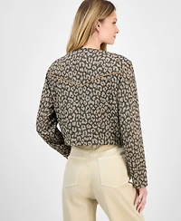 Boss Orange Women's Leopard-Print Crop Jacket