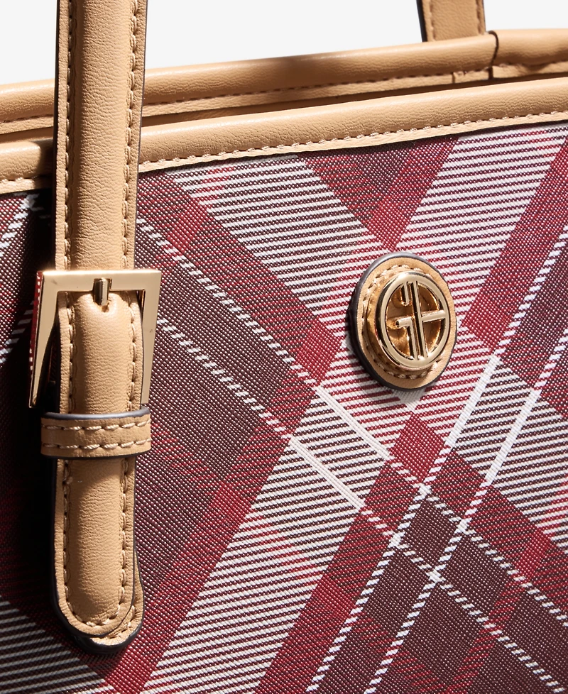 Giani Bernini Plaid Tulip Tote Bag, Macy's Exclusive