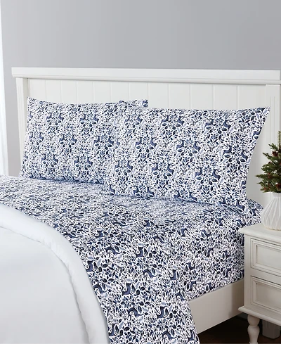 Sanders Holiday Printed Microfiber 4-Pc. Sheet Set, King