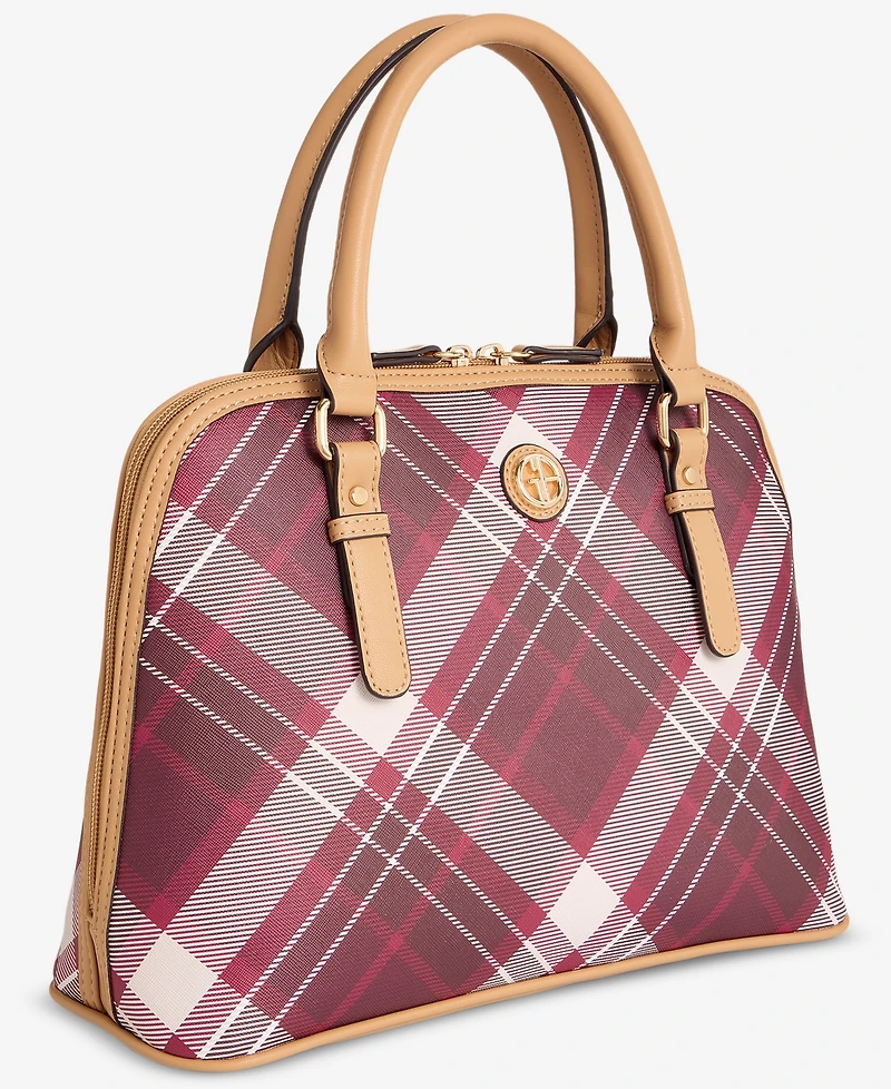 Giani Bernini Plaid Dome Satchel Bag, Macy's Exclusive