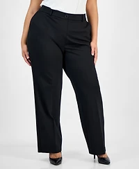 Kasper Plus High Rise Straight Leg Pants