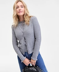 On 34th Women's Puff-Shoulder Pointelle-Knit Cardigan, Macy's Exclusive