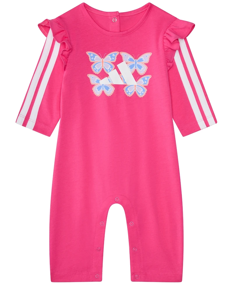 adidas Baby Girls Ruffle Long Sleeve Round Neck Coverall