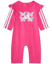 adidas Baby Girls Ruffle Long Sleeve Round Neck Coverall