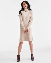 Style & Co Women's Ribbed Turtleneck Sweater Dress, Macy's Exclusive