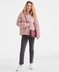 Style & Co Petite Cotton Floral Vines Puffer Jacket, Macy's Exclusive