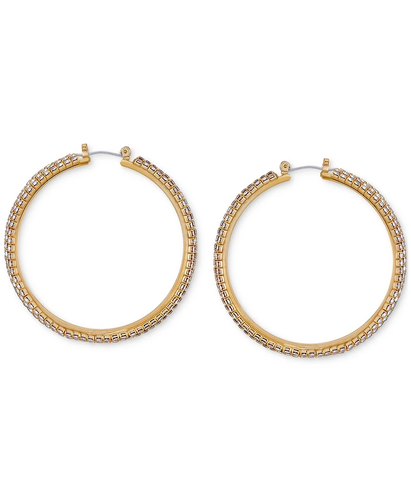Guess Crystal Pave Large Hoop Earrings