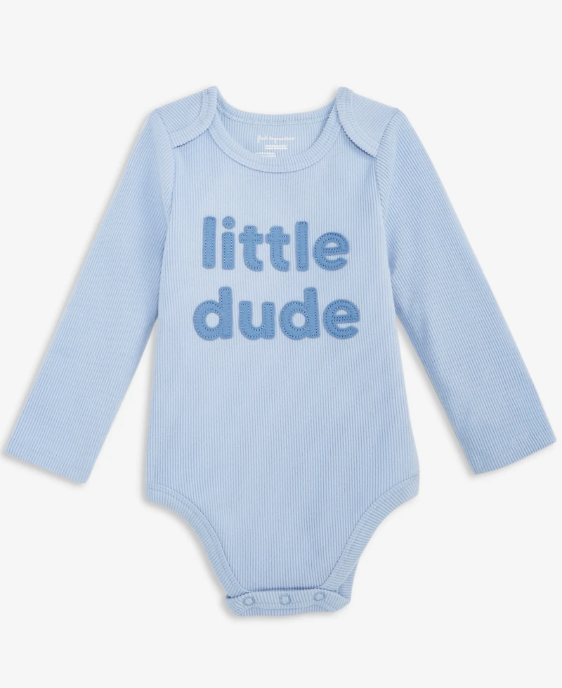 First Impressions Baby Boys Little Dude Long-Sleeve Bodysuit, Macy's Exclusive