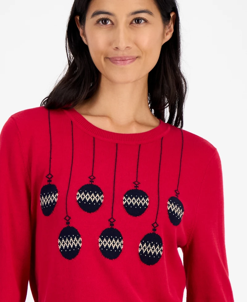 Tommy Hilfiger Women's Lucy Cotton Ornament Graphic Sweater
