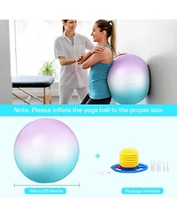 Extra Thick Exercise Ball - 25.6''Yoga Ball with Quick Pump