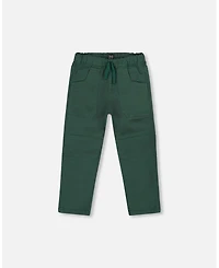 Deux par Toddler Boys Twill Jogger Pants with Patch Pockets Forest Green - Toddler|Child