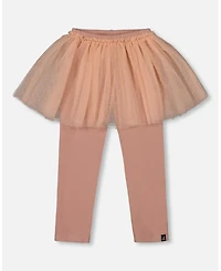 Deux par Girl Leggings with Tulle Skirt Dusty Pink - Child