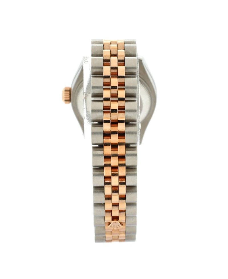 Pre-Owned Rolex Oyster Perpetual Datejust Chocolate Brown Automatic Watch in Stainless Steel and Rose Gold with Diamond Vi Numeral 26mm