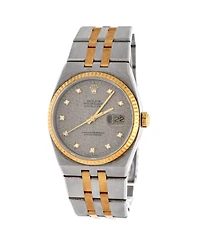 Pre-Owned Rolex Oysterquartz Datejust Watch in Stainless Steel and Gold with Diamond Markers 36mm