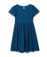 Lands' End Girls Lace Short Sleeve Dress
