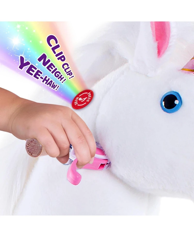 PonyCycle Ride-on Unicorn White Model U Size 4 for 4- Years