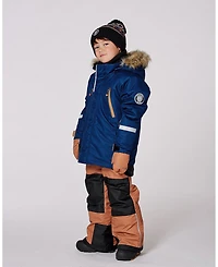 Deux par Boy Two-Piece Play Snowsuit Navy and Brown