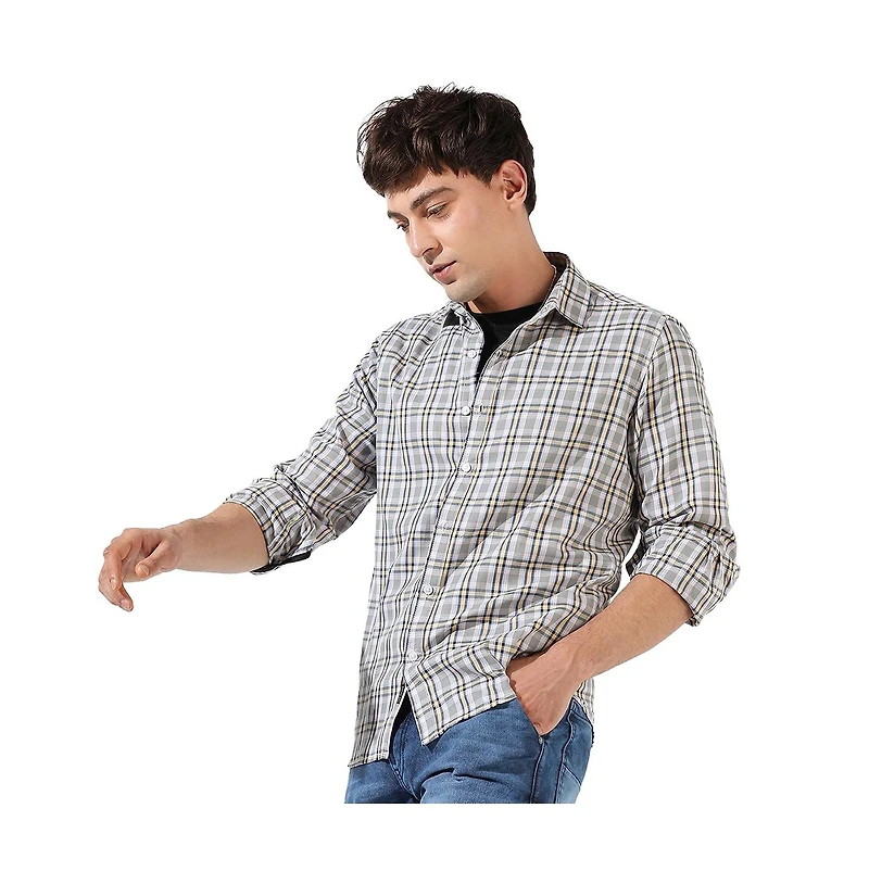 Campus Sutra Men's Multicolour Checkered Regular Fit Casual Shirt