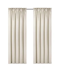 Kate Aurora Lux Living Complete 9 Piece Semi Sheer Rod Pocket Window Curtain & Valance Set - 52 in. W x 84 L, Burgundy/Beige
