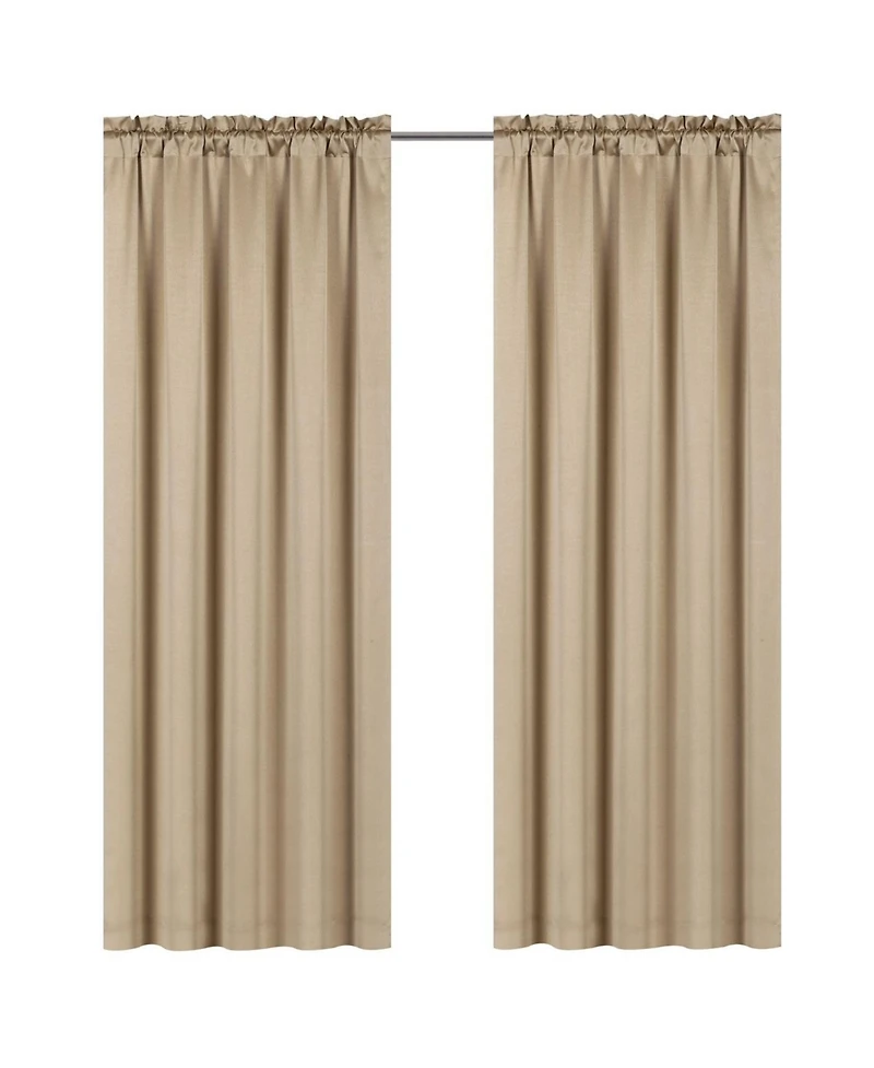 Kate Aurora Lux Living Complete 9 Piece Semi Sheer Rod Pocket Window Curtain & Valance Set - 52 in. W x 84 L, Burgundy/Beige