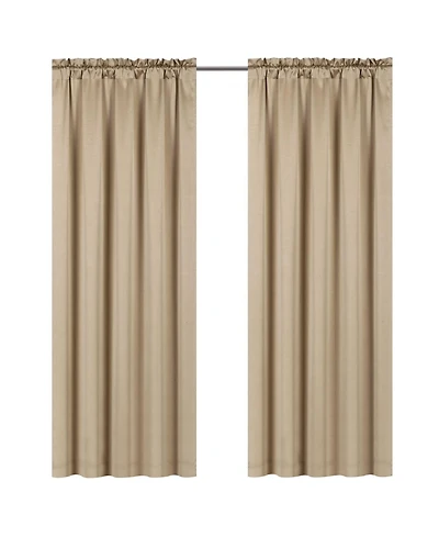 Kate Aurora Lux Living Complete 9 Piece Semi Sheer Rod Pocket Window Curtain & Valance Set - 52 in. W x 84 L, Burgundy/Beige
