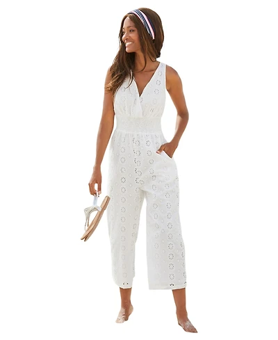 Lascana Women's Sleeveless Eyelet Jumpsuit
