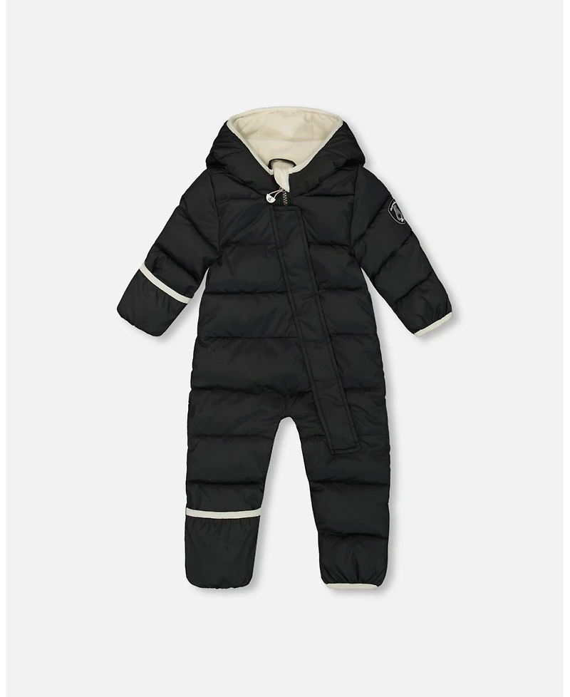 Deux par Baby Boys or Girls One-Piece Cloud Compressible Snowsuit Designed for Car Seat Black