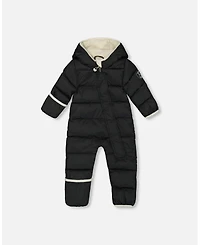 Deux par Baby Boys or Girls One-Piece Cloud Compressible Snowsuit Designed for Car Seat Black