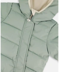 Deux par Baby Boy One-Piece Cloud Compressible Snowsuit Designed for Car Seat Sage Green