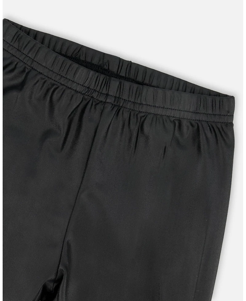 Deux par Big Girls Shiny Stretch Jersey Leggings Black