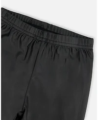 Deux par Big Girls Shiny Stretch Jersey Leggings Black