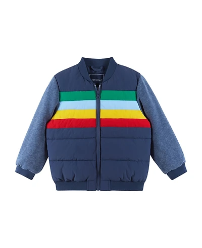 Andy & Evan Toddler/Child Boys Striped French Terry Sleeve Bomber