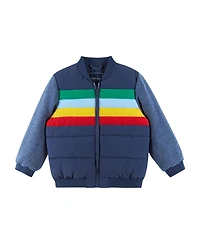 Andy & Evan Toddler/Child Boys Striped French Terry Sleeve Bomber