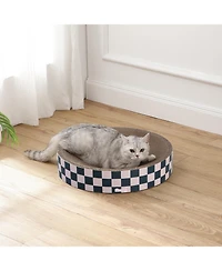The Licker Store Nelson 20.13" Modern Cardboard Round Bowl Cat Scratcher with Catnip