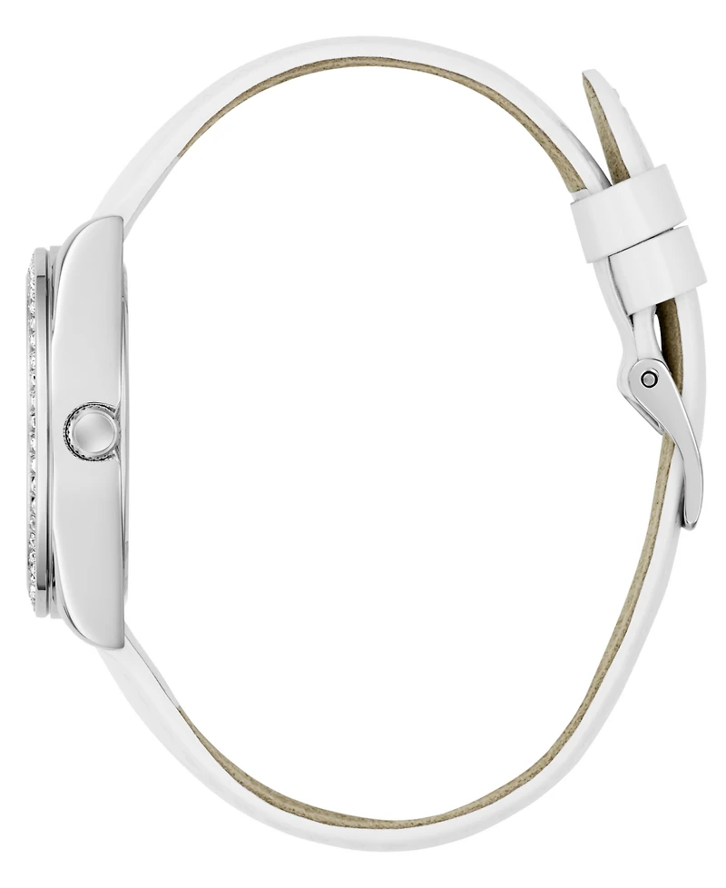 Guess Women's White Silver Tone Analog Watch, 32mm