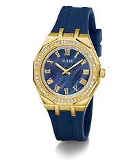 Guess Women's Blue Rose Gold Tone Analog Watch, 36mm