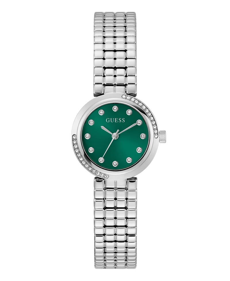 Guess Women's Silver Tone Analog Watch, 28mm