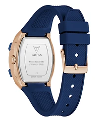 Guess Women's Blue Rose Gold Tone Multi-function Watch, 35mm