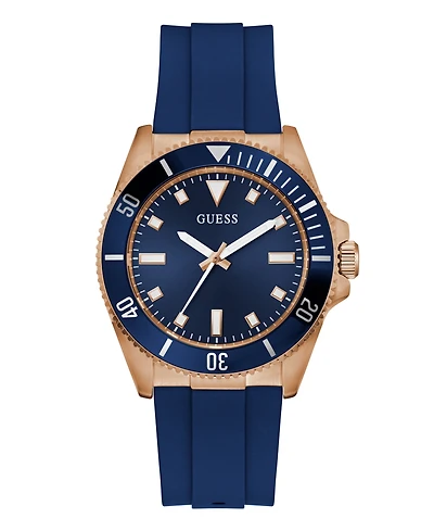 Guess Men's Blue Rose Gold Tone Analog Watch, 41mm